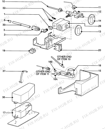 Взрыв-схема холодильника Electrolux RM4237 - Схема узла C20 Comb. armature  H